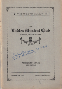 1925-1926 Members' Book